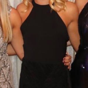 Women's Black NBD Halter Party Dress